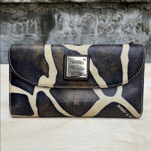 Dooney & Bourke Brown and Cream Leather Wallet